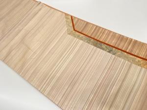 切り嵌め横段に花鳥・流水模様織出し袋帯